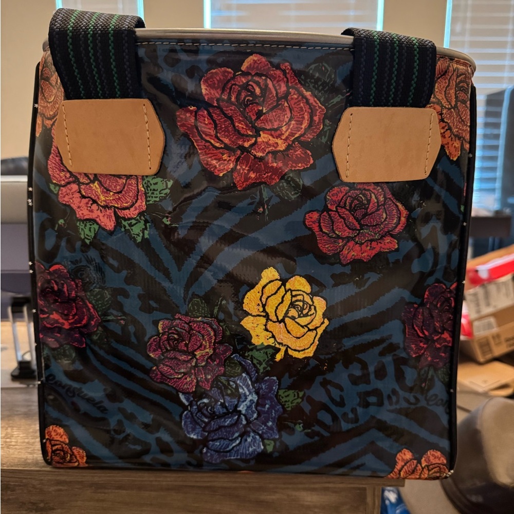 Consuela Red and Yellow Backpack with Bold Floral Design